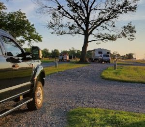 truck backing into rv parking spot